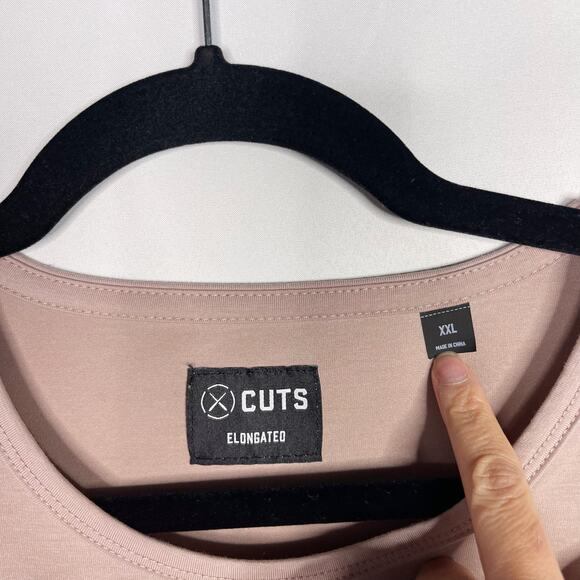 Cuts Mens XXL Elongated Mountain Mist AO Long Sleeve Curve Hem Tee Tshirt 2XL - Picture 7 of 7